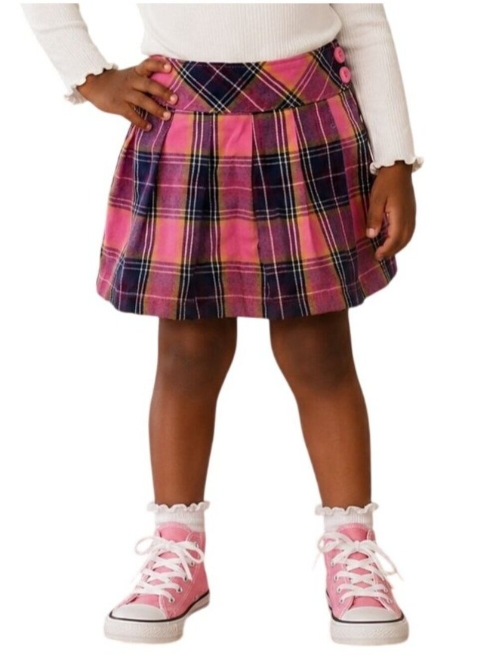 Garanimals Toddler Size 3T Skort Girls Plaid Pink Purple Yellow Pleated